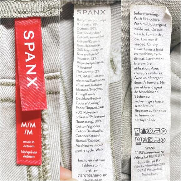 SPANX Stretch Twill Pull-On Cropped Wide-Leg Pant in Light Sage Green Size M - Picture 7 of 8